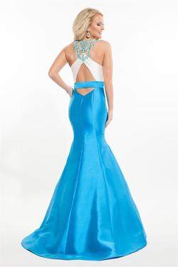 Style 7125 Rachel Allan Blue Size 8 Mermaid Dress on Queenly