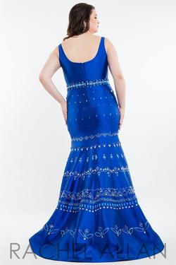 Style 7811 Rachel Allan Blue Size 14 Plus Size Mermaid Dress on Queenly