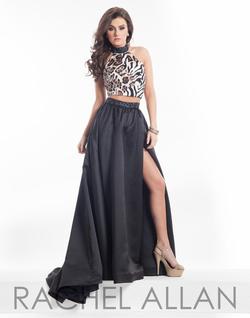 Style 9000 Rachel Allan Black Size 12 Plus Size A-line Dress on Queenly