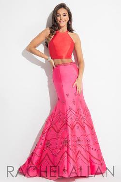 Style 7502 Rachel Allan Pink Size 10 Mermaid Dress on Queenly