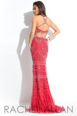 Style 7509 Rachel Allan Red Size 10 Pageant Mermaid Dress on Queenly