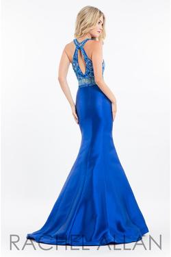 Style 7557 Rachel Allan Blue Size 8 Mermaid Dress on Queenly