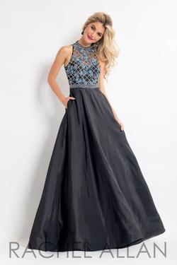 Style 6051 Rachel Allan Black Size 2 A-line Dress on Queenly