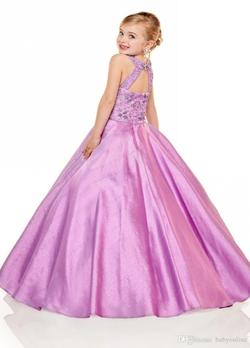 Style 3012 Ritzee Pink Size 6 Pageant Silver Ball Gown Dress on Queenly