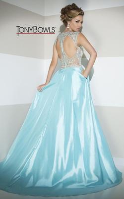 Style Tb117322 Tony Bowls Blue Size 12 Turquoise Pageant Ball gown on Queenly