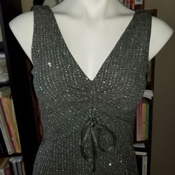 Scott McClintock Silver Size 8 Gray Straight Dress on Queenly