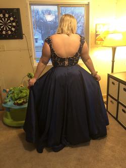 Sherri Hill Blue Size 22 Plus Size Ball gown on Queenly