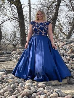 Sherri Hill Blue Size 22 Plus Size Ball gown on Queenly