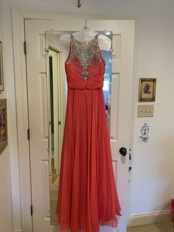 Rachel Allan Pink Size 4 Floor Length Military Tall Height Straight Dress on Queenly