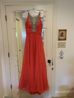 Rachel Allan Pink Size 4 Peach Straight Dress on Queenly