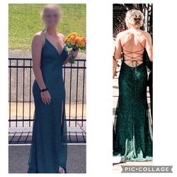 Green Size 14 Side slit Dress on Queenly