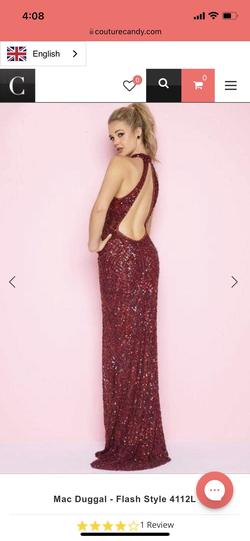 Mac Duggal Red Size 10 Burgundy Side slit Dress on Queenly