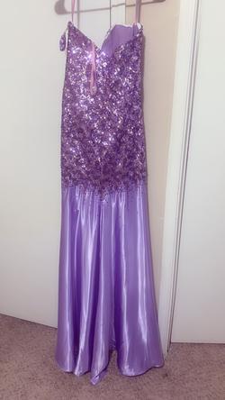 pink blush Purple Size 8 Jersey Ball gown on Queenly