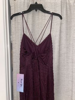 Adrianna Papell Red Size 6 Burgundy Floor Length Side slit Dress on Queenly