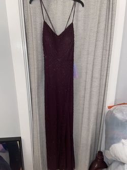 Adrianna Papell Red Size 6 Burgundy Side slit Dress on Queenly