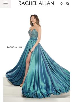 Rachel Allan Blue Size 2 Side Slit Prom Ball gown on Queenly
