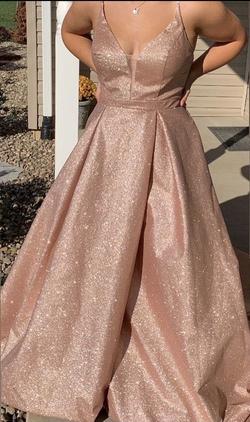 Rose Gold Ballgown Prom Dress Pink Size 2 Ball gown on Queenly