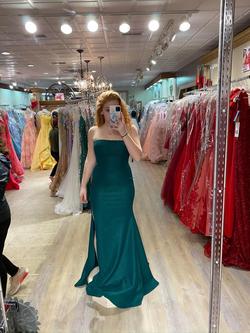 Jovani Green Size 8 Floor Length Emerald Side slit Dress on Queenly