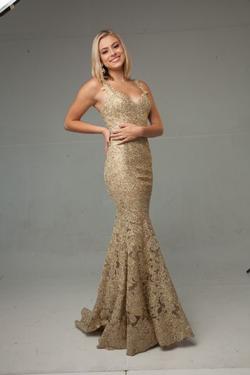 Sherri Hill Gold Size 2 A-line Dress on Queenly
