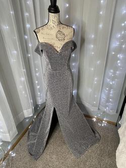 Val Stefani Silver Size 6 Side slit Dress on Queenly