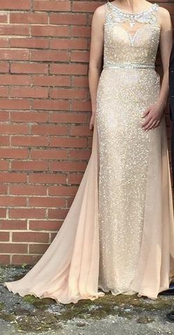 Sherri Hill Gold Size 6 Jewelled Sequin Straight Dress on Queenly