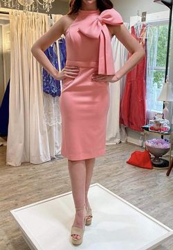 BRAND NEW with tags Jovani Pageant Interview Dress Light Pink Size 4 Midi Graduation Boat Neck Cocktail Dress on Queenly