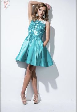 Custom Made Tony Bowls Cocktail Blue Size 2 $300 50 Off Homecoming Tony Bowls Cocktail Dress on Queenly