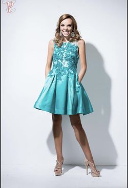 Custom Made Tony Bowls Cocktail Blue Size 2 $300 50 Off Homecoming Tony Bowls Cocktail Dress on Queenly