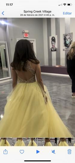 Mori Lee Yellow Size 2 Tulle Embroidery Ball gown on Queenly
