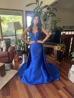 Rachel Allan Blue Size 0 Straight Dress on Queenly