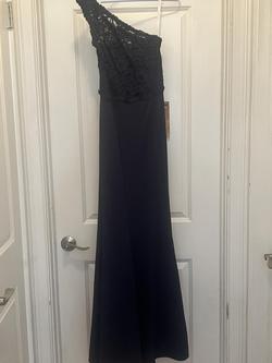 Davids Bridal Blue Size 4 Sheer Lace Cocktail Dress on Queenly