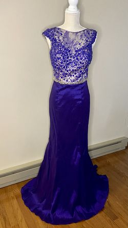 Cassandra Stone for Mac Duggal Purple Size 8 Mermaid Dress on Queenly