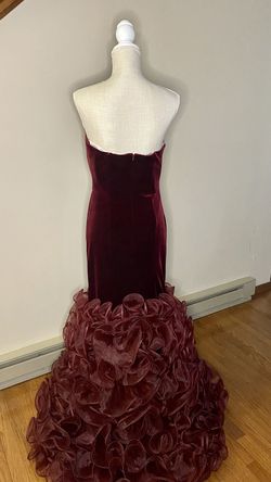 Jovani Red Size 8 Burgundy Mermaid Dress on Queenly