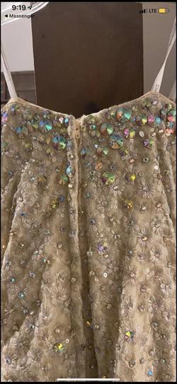 Tony Bowls Gold Size 10 Prom Sheer Mermaid Dress on Queenly
