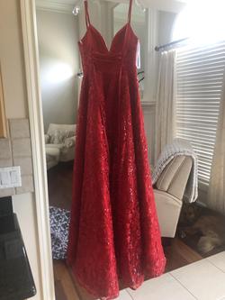 Sherri Hill Red Size 4 Side Slit Sherry Hill Prom Ball gown on Queenly