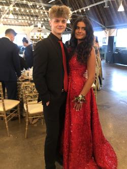 Sherri Hill Red Size 4 Prom Side Slit Sherry Hill Ball gown on Queenly