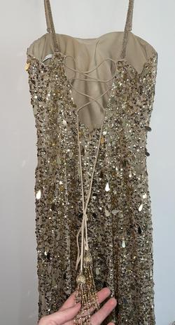 Sherri Hill Gold Size 6 Mini Straight Dress on Queenly