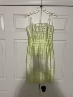Carmen Marc Valvo Silver Size 2 Green Ombre Corset Cocktail Dress on Queenly