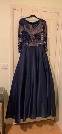 Betsy and Adam Navy Blue Size 16 Navy Ball gown on Queenly