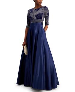 Betsy and Adam Navy Blue Size 16 Navy Ball gown on Queenly
