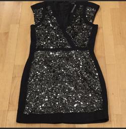 French Connection Black Size 8 Sequin Nightclub Cocktail Dress on Queenly