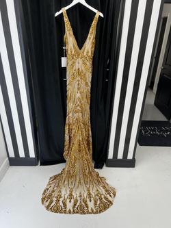 Gold Size 2 Train Dress on Queenly