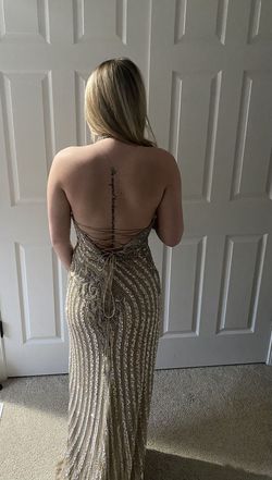 Sherri Hill Nude Size 6 Side slit Dress on Queenly