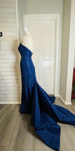 Sherri Hill Blue Size 2 Black Tie Mermaid Dress on Queenly