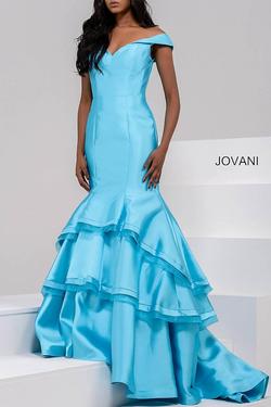 Style 31100 Jovani Blue Size 12 Prom Mermaid Dress on Queenly