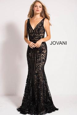 Style 33007 Jovani Black Size 10 Nude Mermaid Dress on Queenly