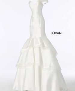 Style 31100 Jovani White Size 8 Prom Mermaid Dress on Queenly