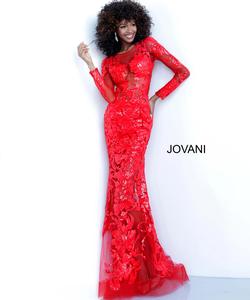 Style 60285 Jovani Red Size 6 Pageant Mermaid Dress on Queenly