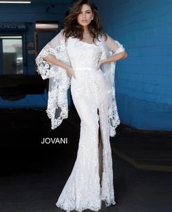 Style 866 Jovani White Size 12 Ivory Straight Dress on Queenly