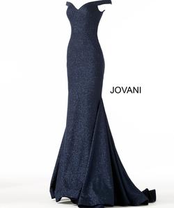 Style 55187 Jovani Blue Size 0 Navy Straight Dress on Queenly